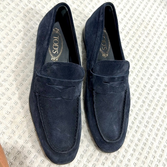 Tod's Other - TOD’S navy suede men’s dress shoes